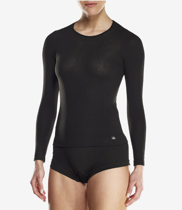 SIXS WOMENS LONG SLEEVE ROUND NECK 4 SEASON - BLACK