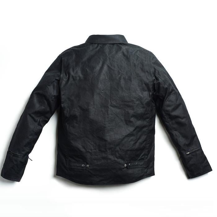 JANE MOTORCYCLES THE DRIGGS WAXED CANVAS FIELD BLACK RIDING JACKET