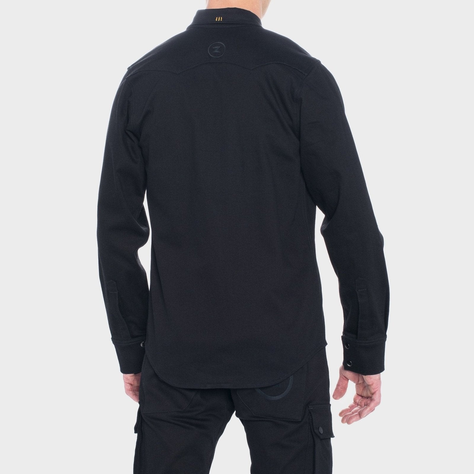 ZIN MOTOWEAR AUGUSTA - Abrasion-Resistant Stretch Denim Shirt - Black