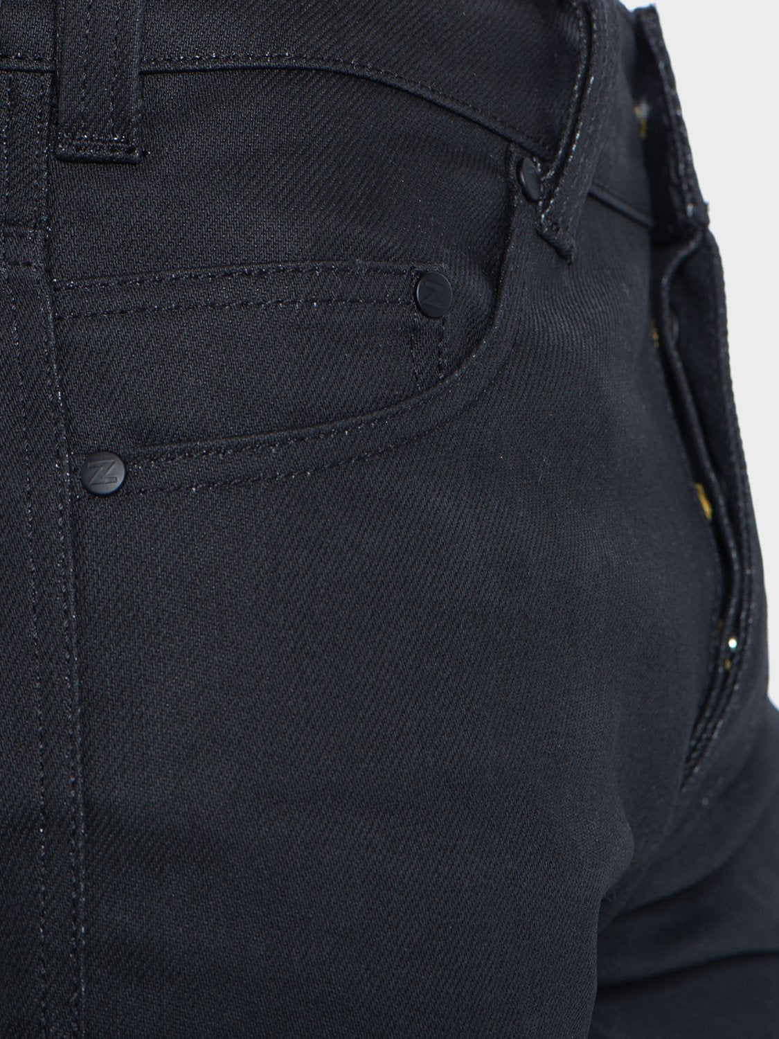 ZIN MOTOWEAR D618 - Abrasion-Resistant Stretch Denim Jeans - Black