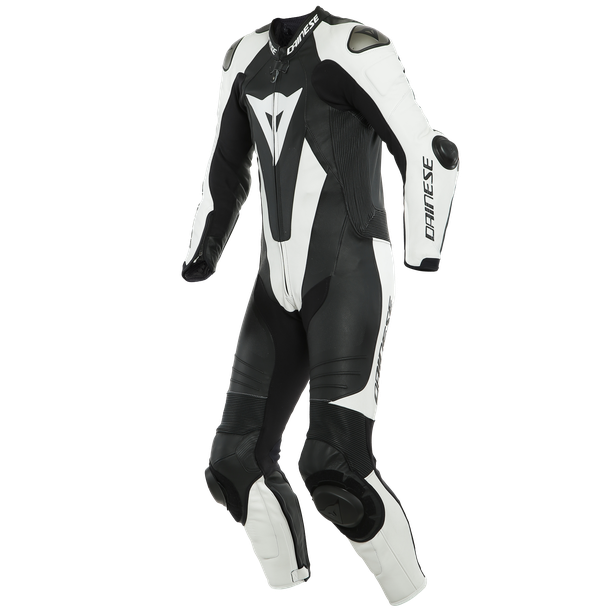 LAGUNA SECA 5 1PC LEATHER SUIT PERF. BLACK/WHITE