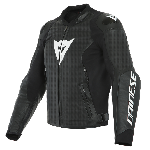 DAINESE SPORT PRO LEATHER JACKET PERORATED BLACK/WHITE