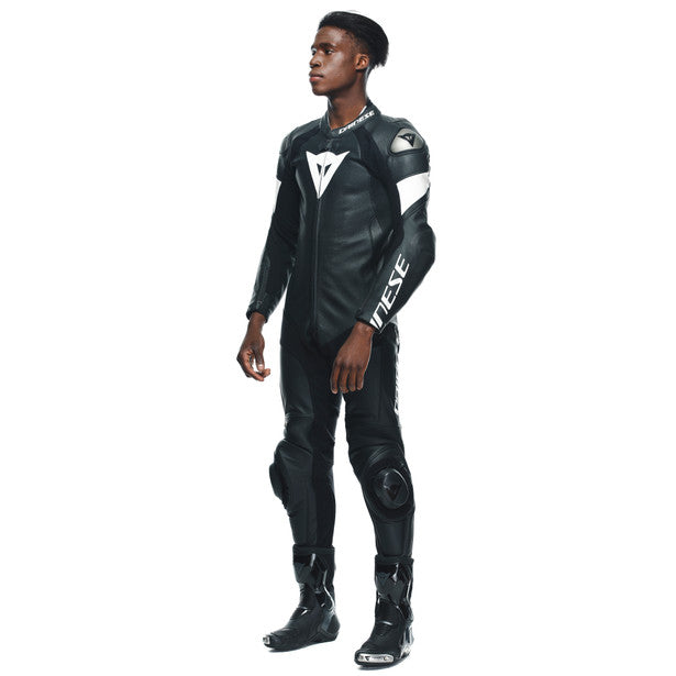 TOSA 1PC LEATHER SUIT PERF. BLK/BLK/WHT