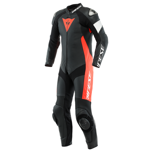 TOSA 1PC LEATHER SUIT PERF. BLK/RED/WHT