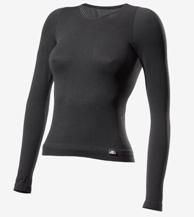 SIXS WOMENS LONG SLEEVE ROUND NECK 4 SEASON - BLACK