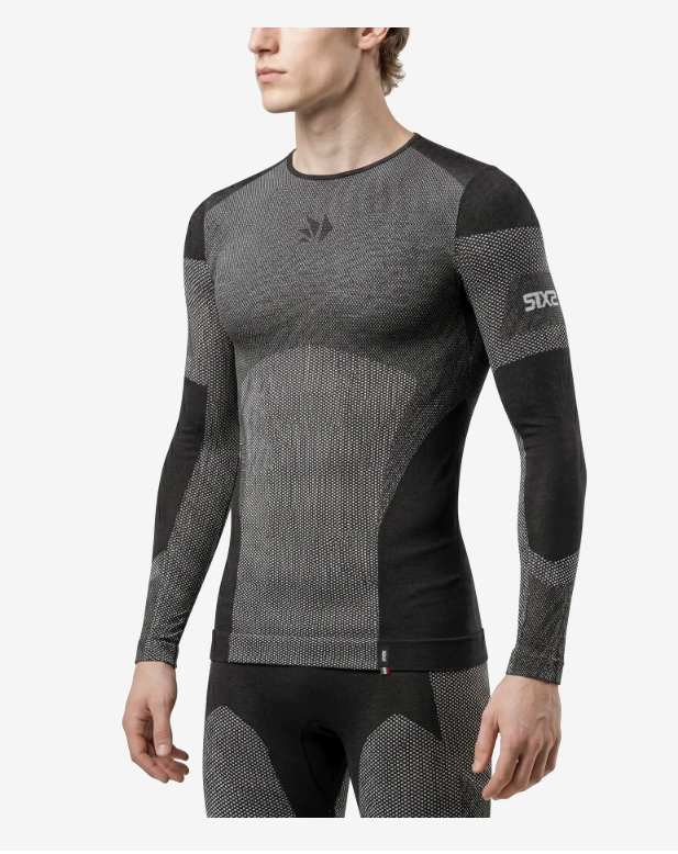 SIXS LONG SLEEVE ROUND NECK LIGHTWEIGHT - BLACK CARBON