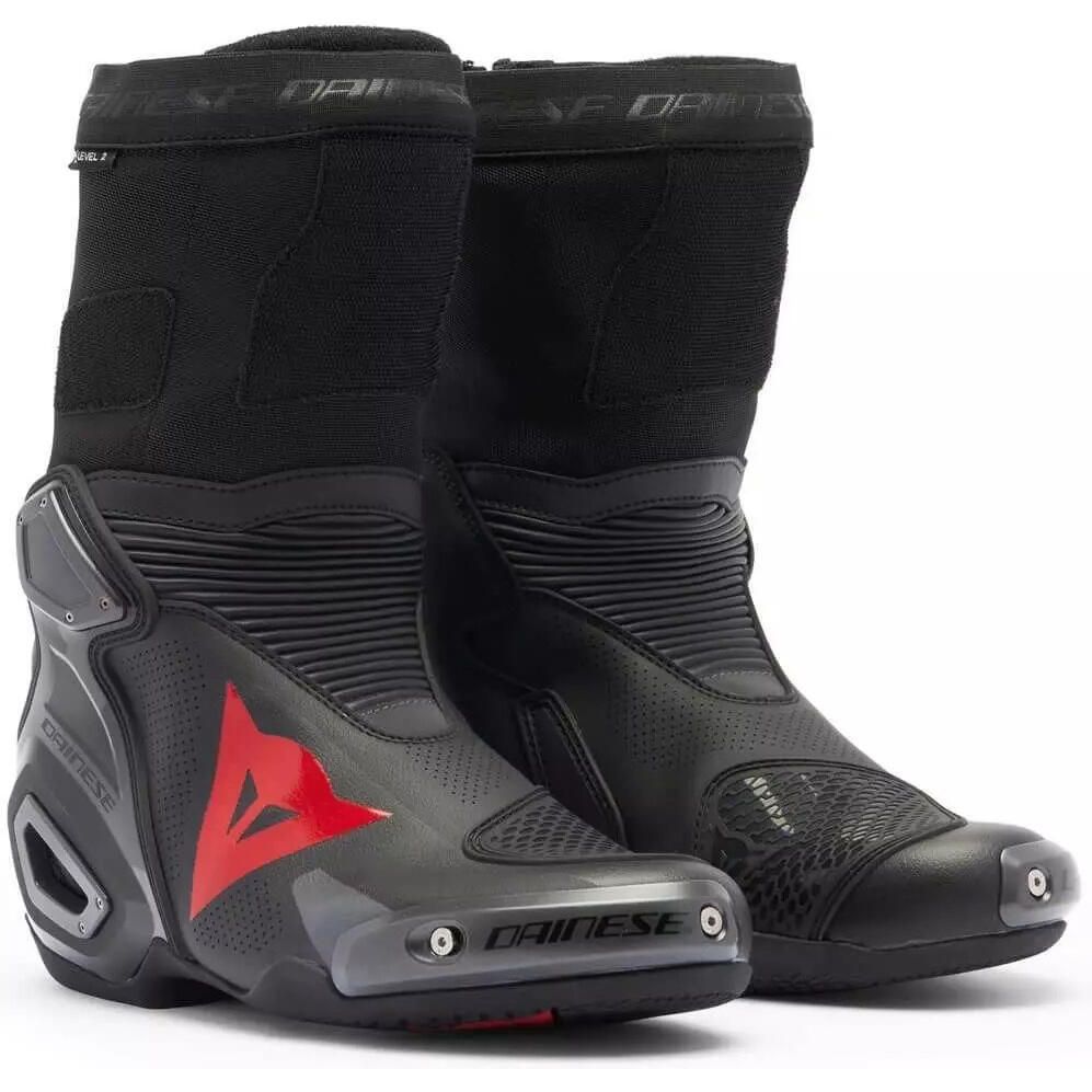 DAINESE AXIAL D2 AIR BOOTS BLACK/RED FLUO