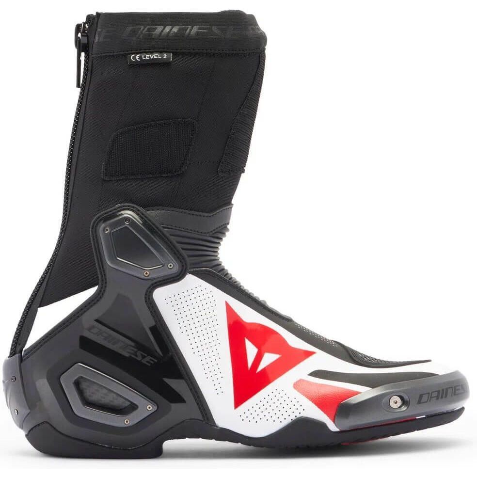 DAINESE AXIAL D2 AIR BOOTS BLACK/WHITE/LAVA RED