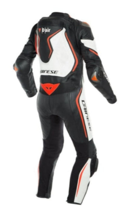 DAINESE MISANO 2 D-AIR PERF. 1PC SUIT BLACK/WHITE/FLOU-RED