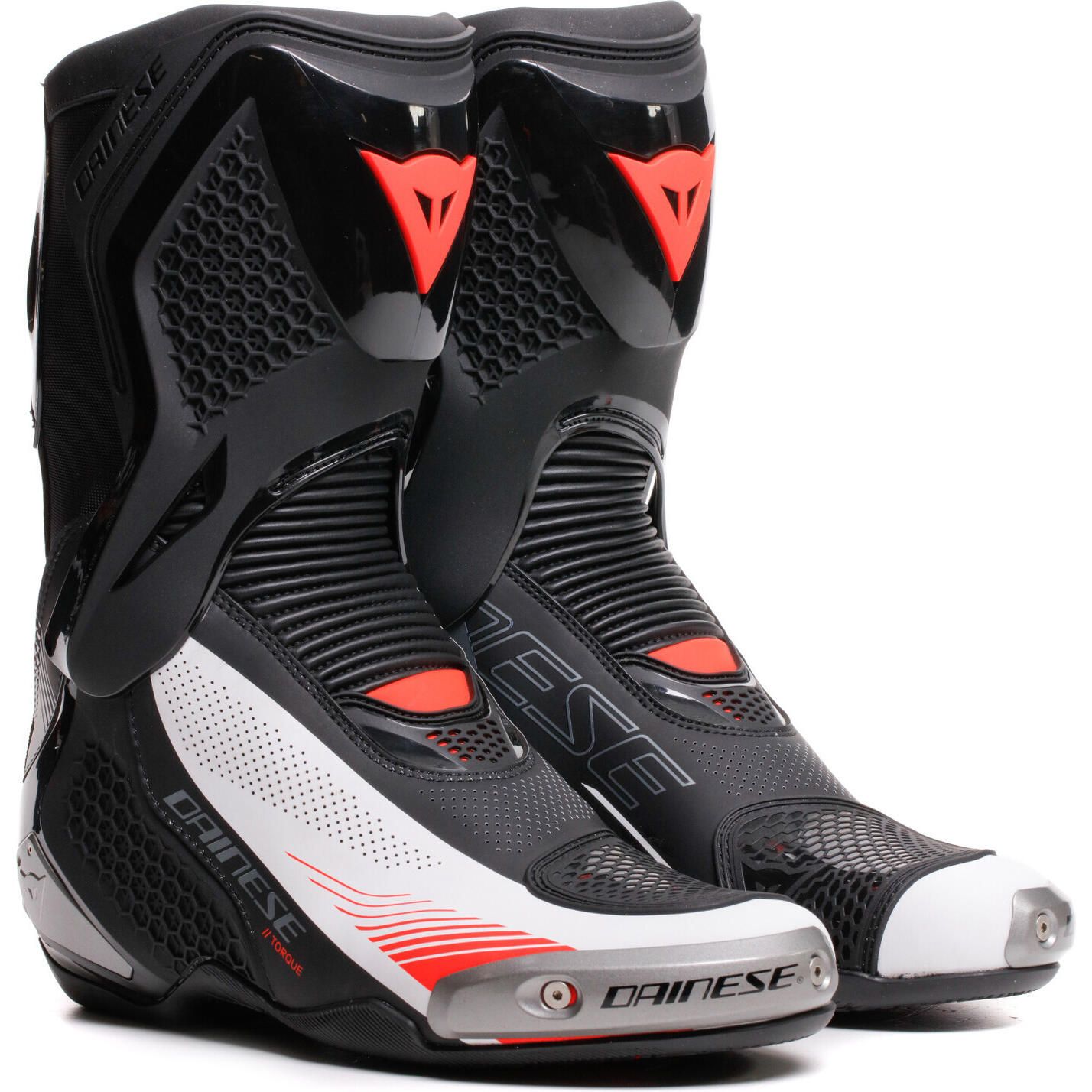 DAINESE TORQUE 4 AIR BOOTS BLACK/WHITE/RED FLUO