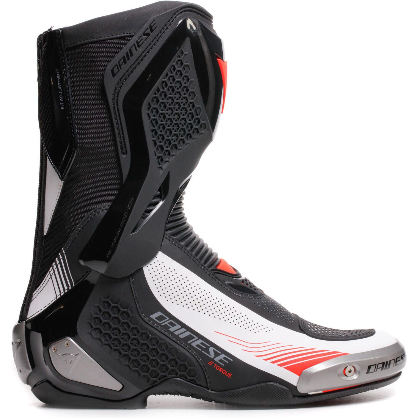 DAINESE TORQUE 4 AIR BOOTS BLACK/WHITE/RED FLUO