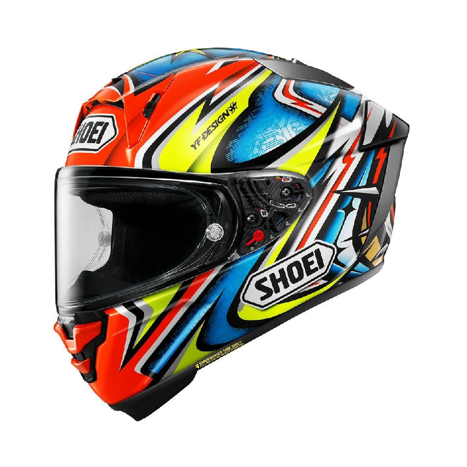 Shoei X-Fifteen Daijiro Red/Blue/Hi-Viz Yellow