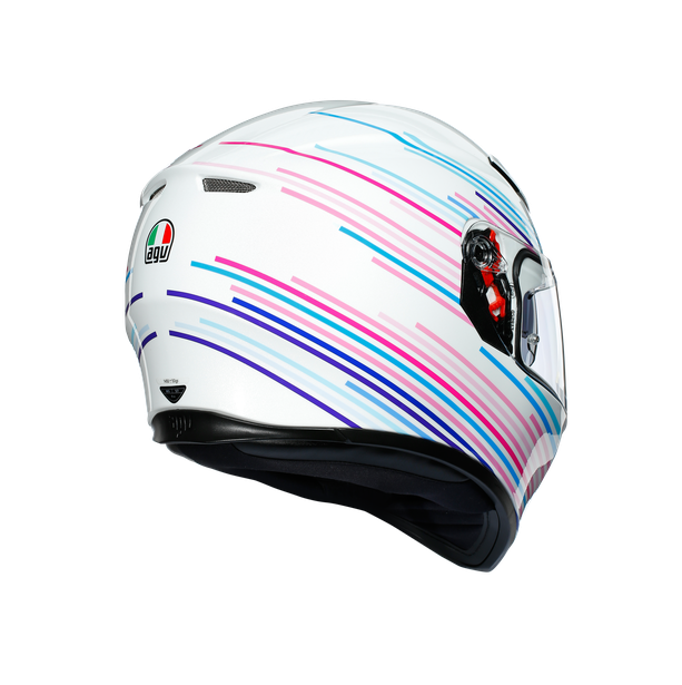 AGV K3 SV Multi Sakura Pearl White/Purple Maxi Pinlock