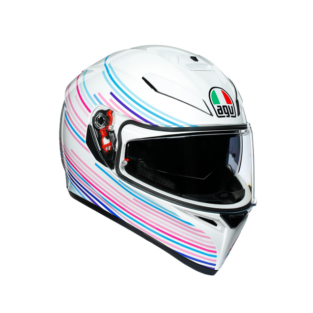 AGV K3 SV Multi Sakura Pearl White/Purple Maxi Pinlock