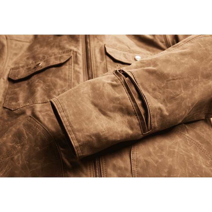 JANE MOTORCYCLES THE DRIGGS WAXED CANVAS FIELD TAN RIDING JACKET