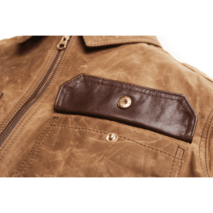 JANE MOTORCYCLES THE DRIGGS WAXED CANVAS FIELD TAN RIDING JACKET