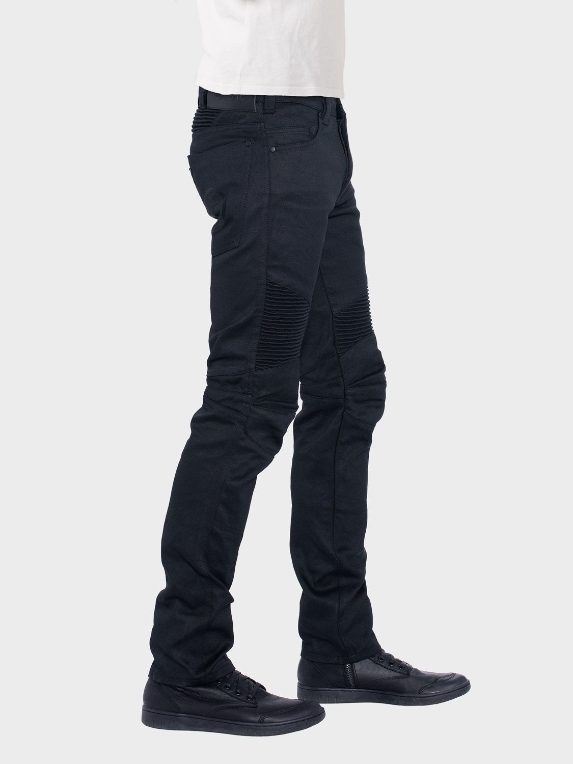 ZIN MOTOWEAR D618 - Abrasion-Resistant Stretch Denim Jeans - Black