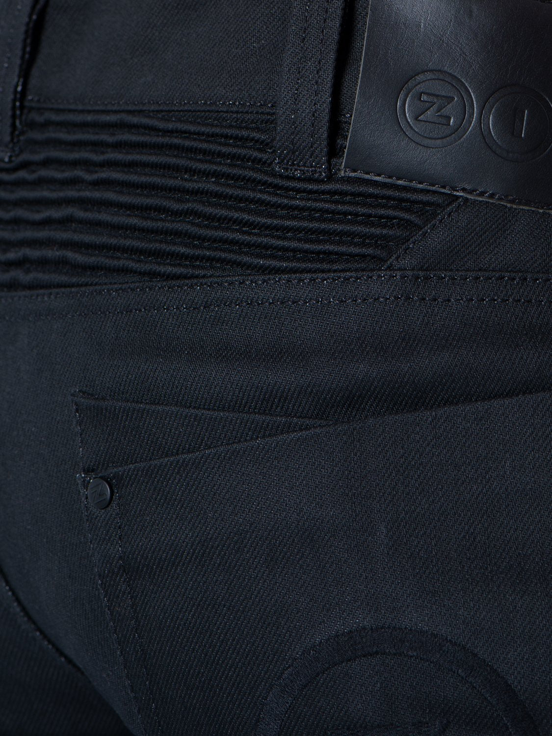 ZIN MOTOWEAR D618 - Abrasion-Resistant Stretch Denim Jeans - Black