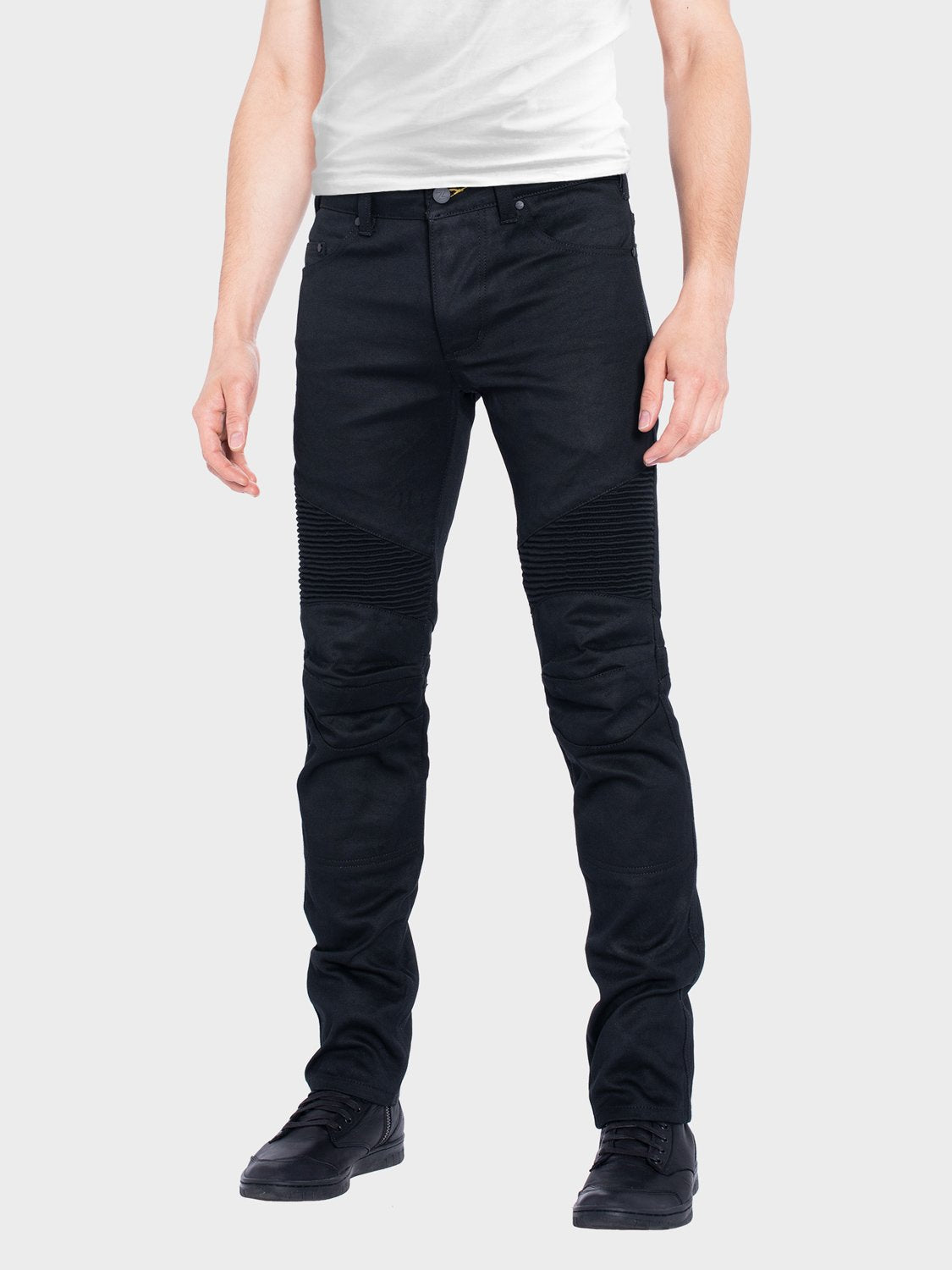ZIN MOTOWEAR D618 - Abrasion-Resistant Stretch Denim Jeans - Black