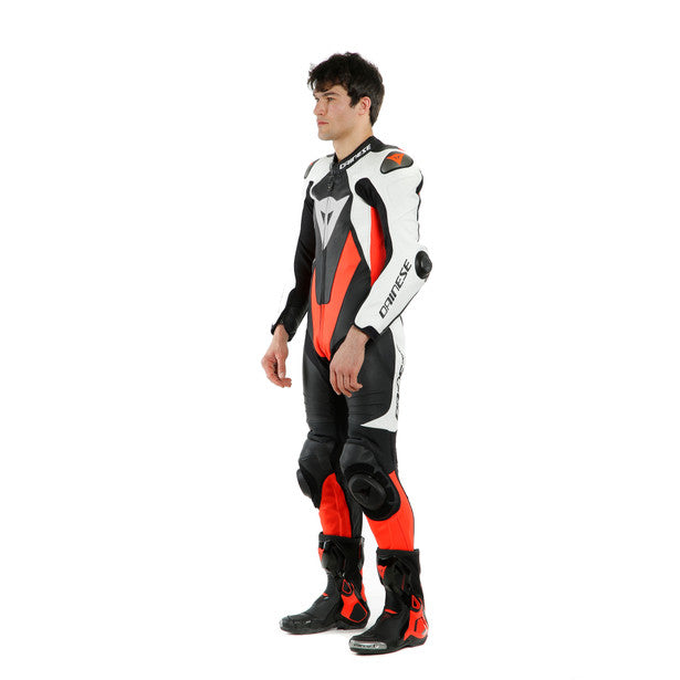 LAGUNA SECA 5 1PC LEATHER SUIT PERF. BLACK/WHITE/FLUO RED