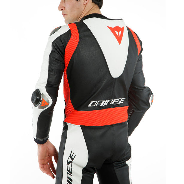 LAGUNA SECA 5 1PC LEATHER SUIT PERF. BLACK/WHITE/FLUO RED