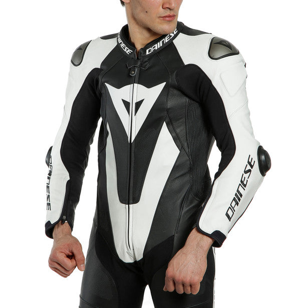 LAGUNA SECA 5 1PC LEATHER SUIT PERF. BLACK/WHITE