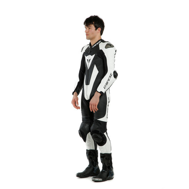 LAGUNA SECA 5 1PC LEATHER SUIT PERF. BLACK/WHITE