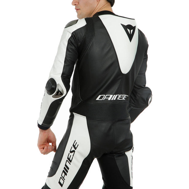 LAGUNA SECA 5 1PC LEATHER SUIT PERF. BLACK/WHITE