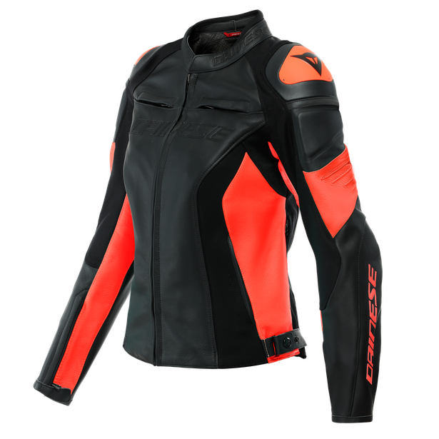 Dainese Racing 4 Lady Leather Jacket Black/Lava Red