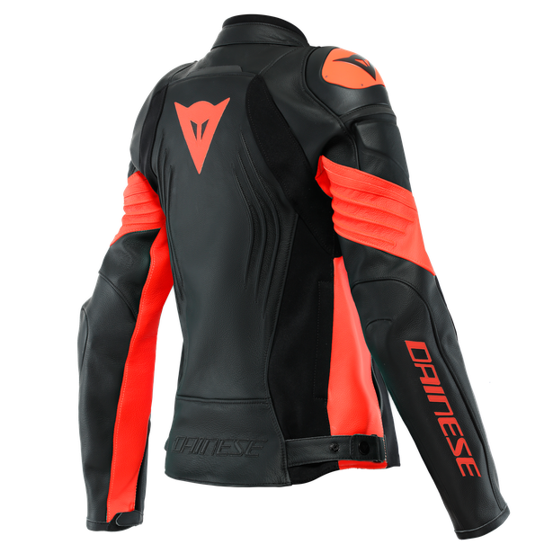 Dainese Racing 4 Lady Leather Jacket Black/Lava Red