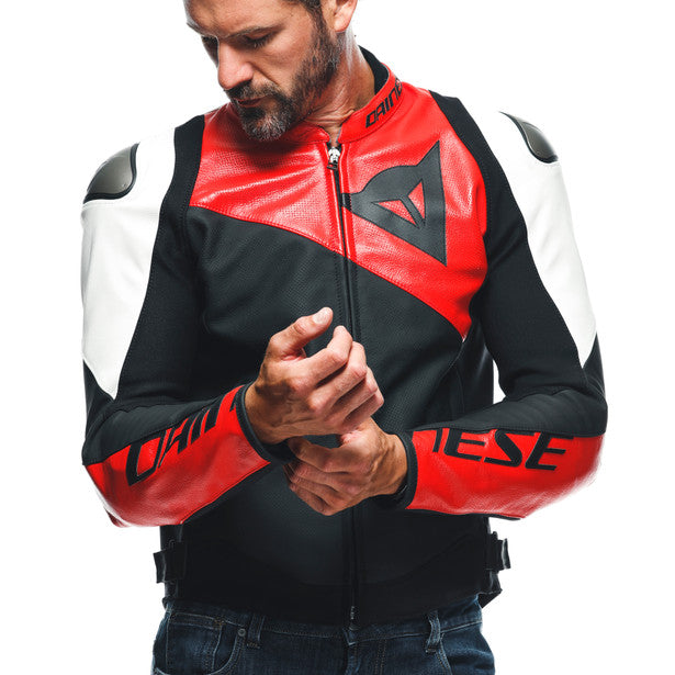 Dainese Sportiva Leather Jacket Perf Black/Red